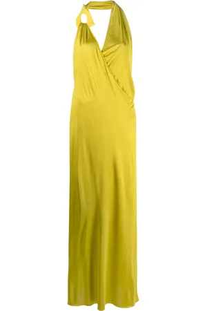 Tom Ford Vestido largo drapeado con cuello halter