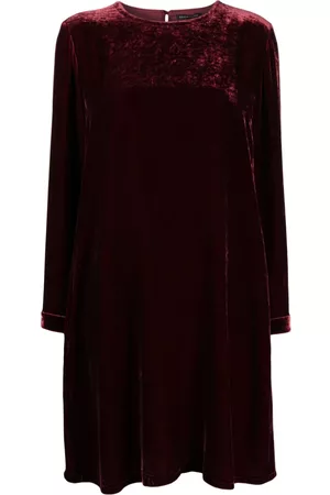 Eileen Fisher Mujer Midi - Vestido midi de terciopelo con cuello redondo