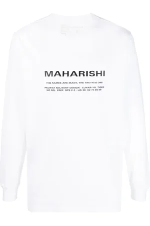 Maharishi Playera manga larga con logo estampado