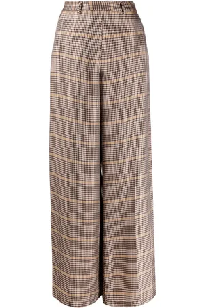 FORTE FORTE Pantalones acampanados con motivo de cuadros