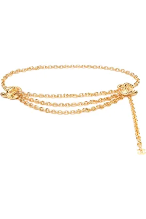CHANEL Cinturón de cadena con logo CC 1990