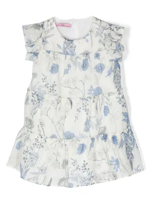 MISS BLUMARINE Vestido con volantes y estampado floral