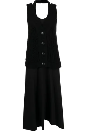 GOEN.J Vestido con paneles de crochet a capas