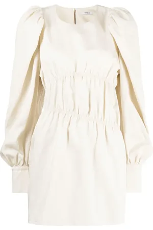GOEN.J Vestido fruncido con mangas farol
