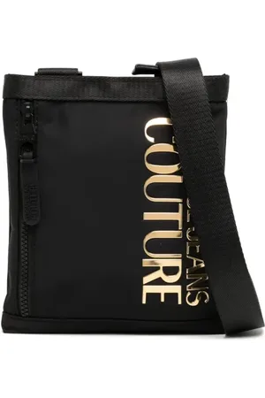 VERSACE Mochila tipo mensajero con letras del logo
