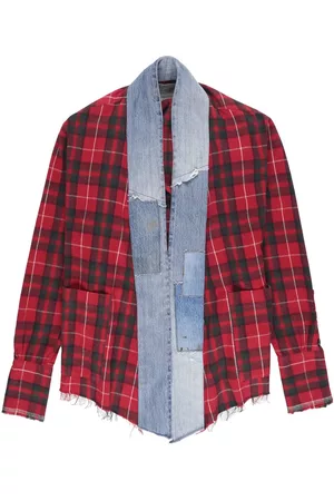 GREG LAUREN Camisa con estampado de cuadro