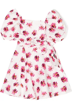 Msgm Vestido plisado con estampado floral