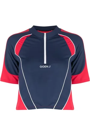 GOEN.J Top con logo bordado y diseño color block
