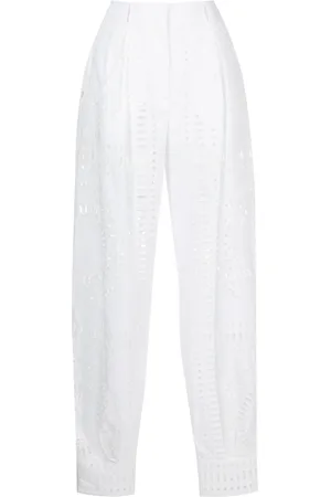 Alberta Ferretti Pantalones con tiro alto y detalle de cortes