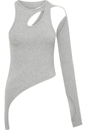 DION LEE Top asimétrico con aberturas