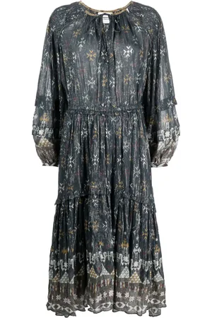Marant Etoile Vestido midi Fratela con estampado gráfico