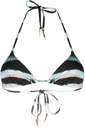 Roberto Cavalli Top de bikini con animal print