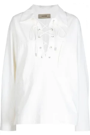 SYSTEM Blusa con detalle de agujetas