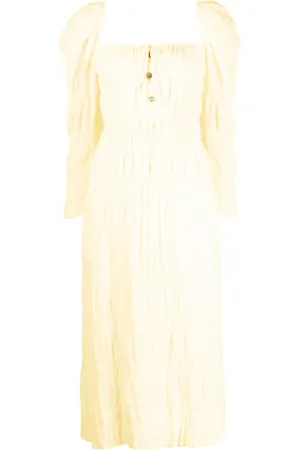 REJINA PYO Vestido midi Nora de manga farol