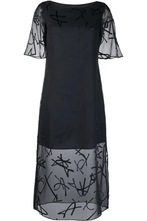 Armani Exchange Vestido midi con capa transparente