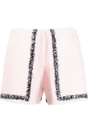 Msgm Shorts de tweed con bordes deshilachados