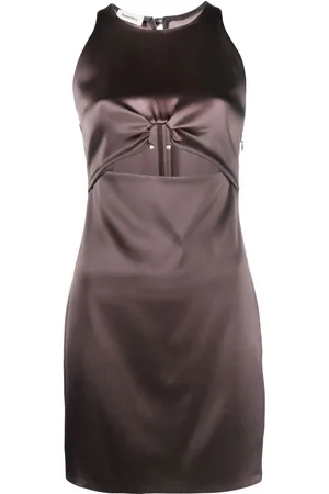 Nanushka Vestido corto con detalle de abertura y aro