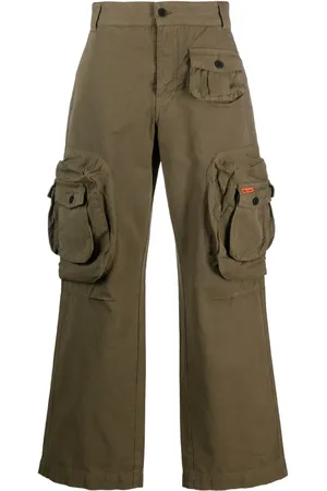 Heron Preston Pantalones rectos con parche del logo