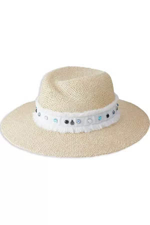 Le Mont St Michel Mujer Sombreros - Virginie rhinestone-embellished straw fedora