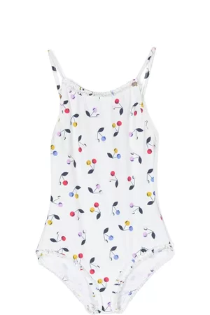 BONPOINT Traje de baño con cerezas estampadas