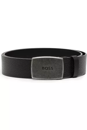 HUGO BOSS Hombre Cinturones - Engraved-logo buckle belt
