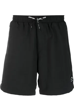 Karl Lagerfeld Shorts de playa con cordones en la pretina y logo estampado
