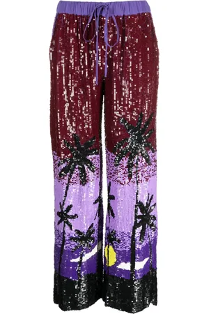 P.A.R.O.S.H. Pantalones bordados con lentejuelas