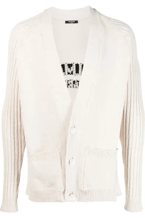 Balmain Cárdigan con botones con logo en intarsia