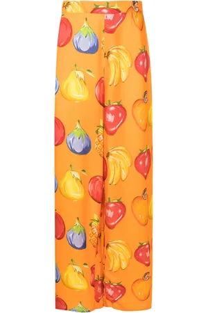 AMIR SLAMA Pantalones rectos con frutas estampadas