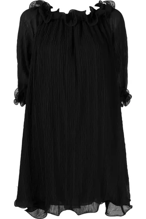 B+AB Vestido strapless con detalles de volantes