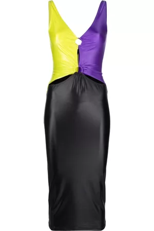 VERSACE Mujer Cóctel - Colour-block cut-out midi dress
