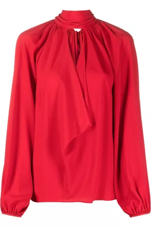 Nº21 Mujer Plisadas - Keyhole-neck pleated blouse