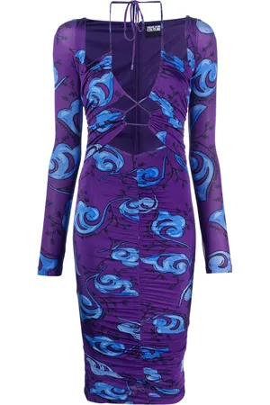 VERSACE Vestido midi con estampado floral