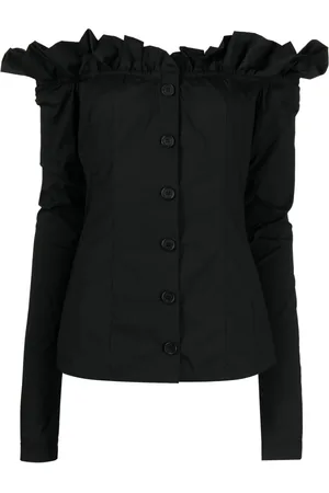 Serafini Blusa manga larga con hombros descubiertos