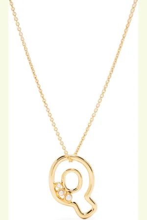 Missoma Collar de cadena con dije letra Q