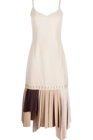 Rokh Vestido midi plisado sin mangas