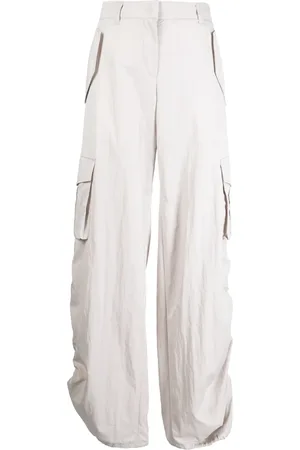 SYSTEM Pantalones anchos con cordones en la pretina