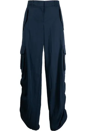 SYSTEM Pantalones anchos con cordones en la pretina