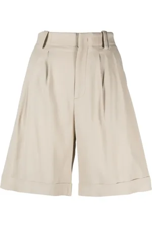 LORENA ANTONIAZZI Shorts con pinzas y tiro alto