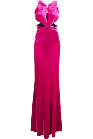 Roberto Cavalli Vestido de terciopelo con aberturas