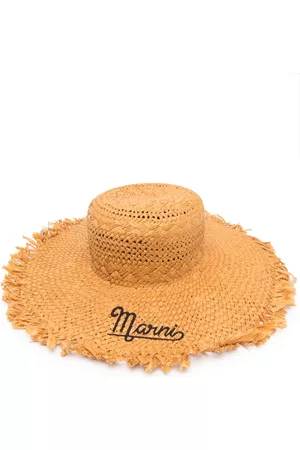 Marni Mujer Sombreros - Logo-embroidered wide-brim hat