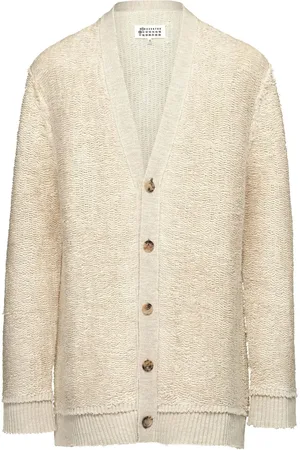 Maison Margiela Cárdigan con bordes deshilachados y cuello en V