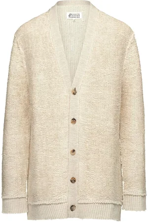 Maison Margiela Cárdigan con bordes deshilachados y cuello en V