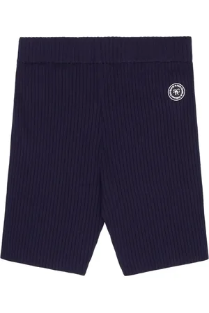 Sporty & Rich Shorts de canalé con parche del logo
