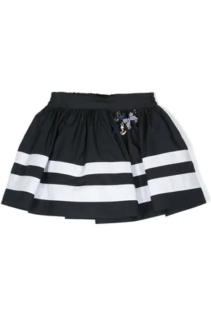 MONNALISA Falda con detalle de dije y motivo de rayas