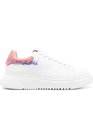 Emporio Armani Tenis con agujetas y logo estampado