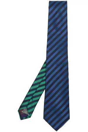 Paul Smith Hombre Pajaritas - Corbata de seda con rayas diagonales estampadas