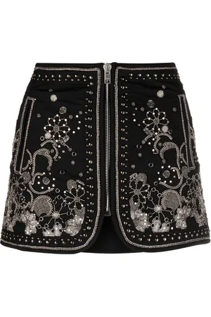 Isabel Marant Falda corta Blanca con detalle de cuentas