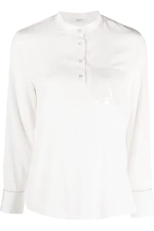 PESERICO SIGN Playera tipo polo de seda manga larga