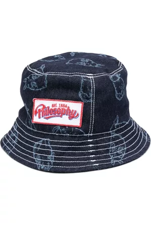 PHILOSOPHY DI LORENZO SERAFINI Sombreros - Logo-patch denim bucket hat